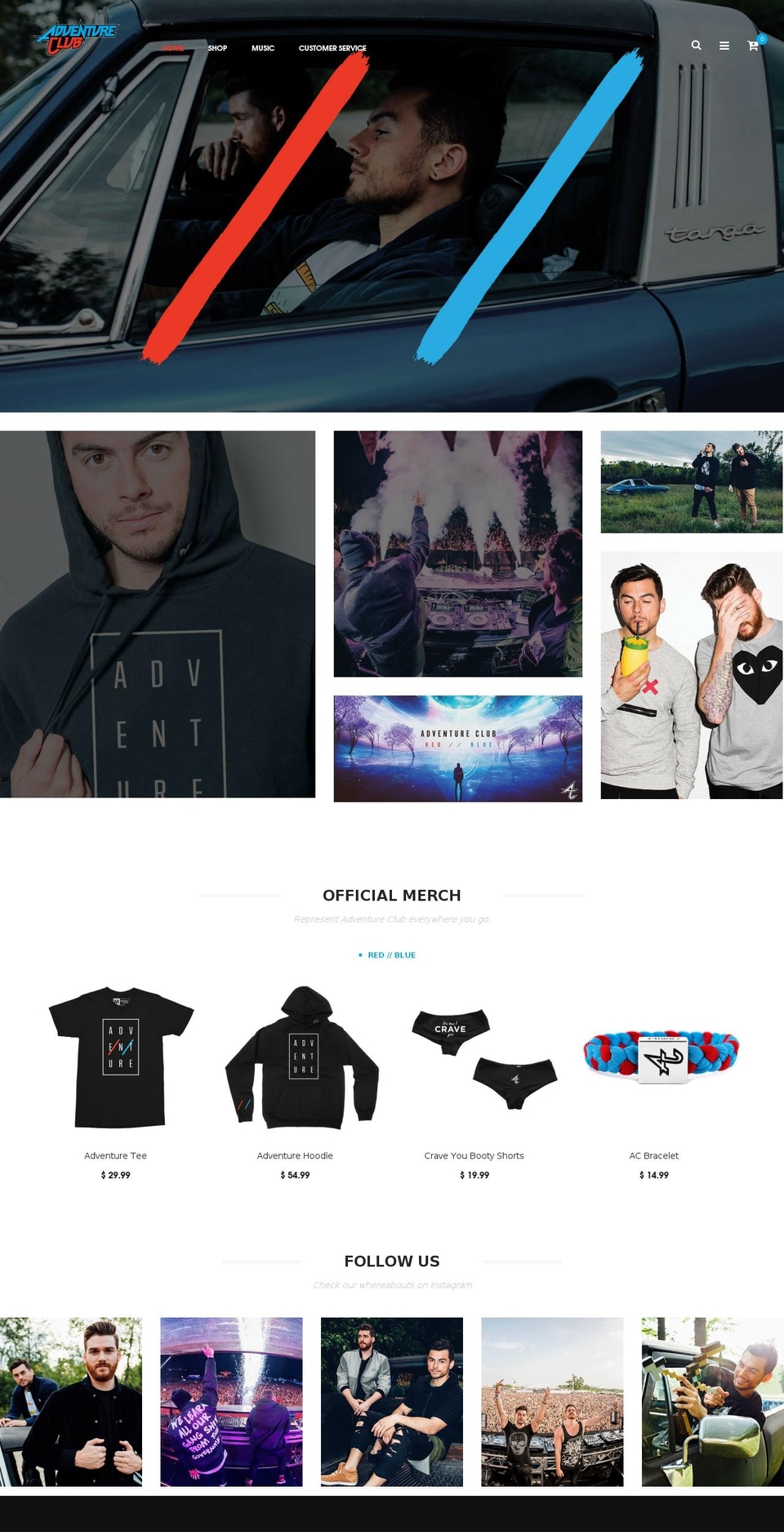 weareadventureclub.com shopify website screenshot