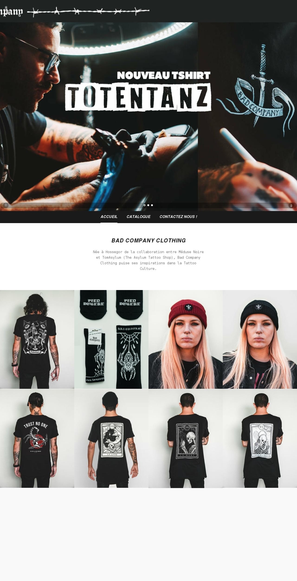 wearebadcompany.com shopify website screenshot