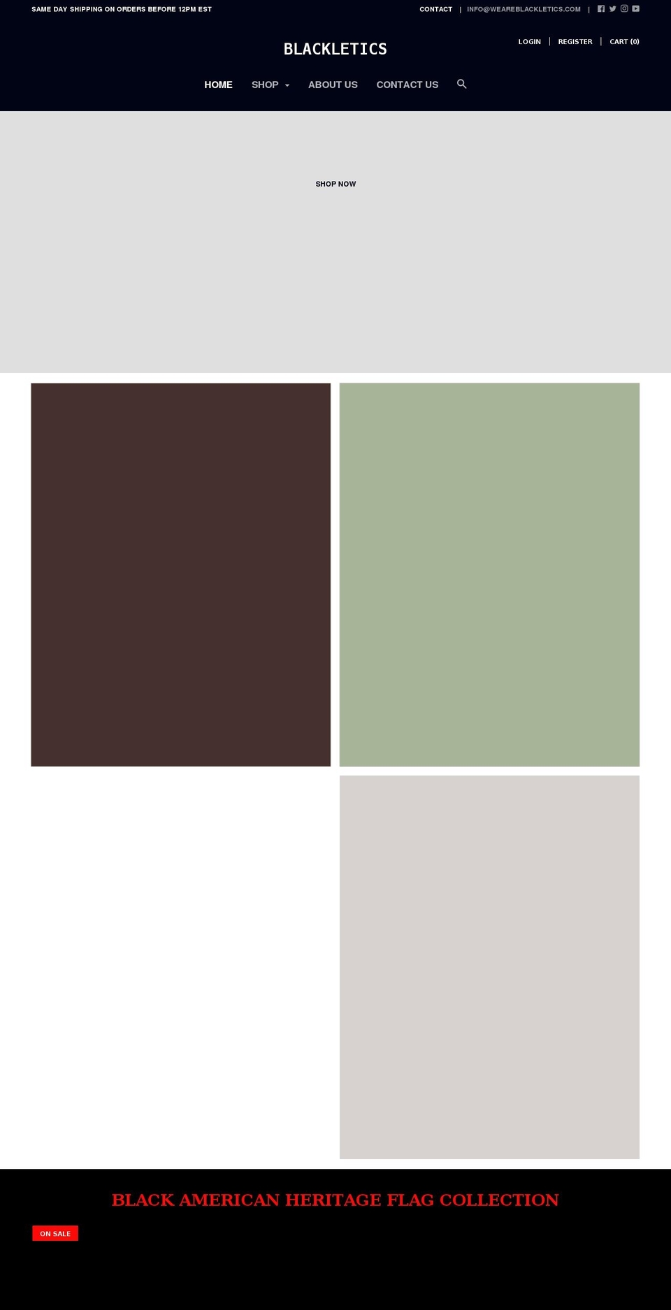 weareblackletics.com shopify website screenshot