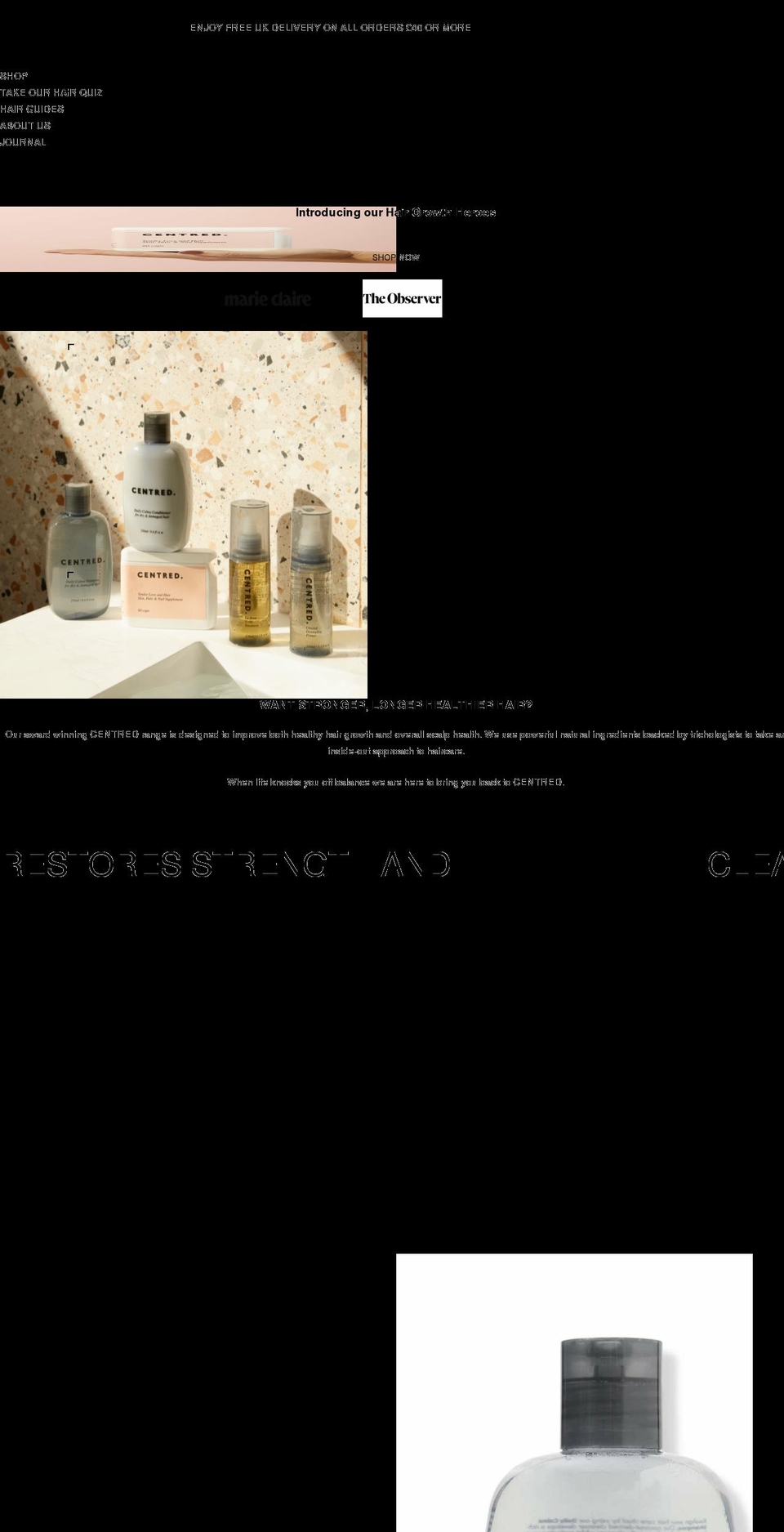 wearecentred.com shopify website screenshot