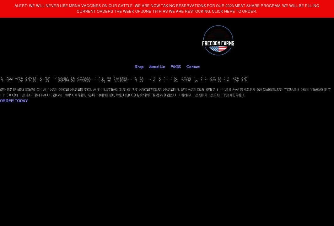 wearefreedomfarms.com shopify website screenshot