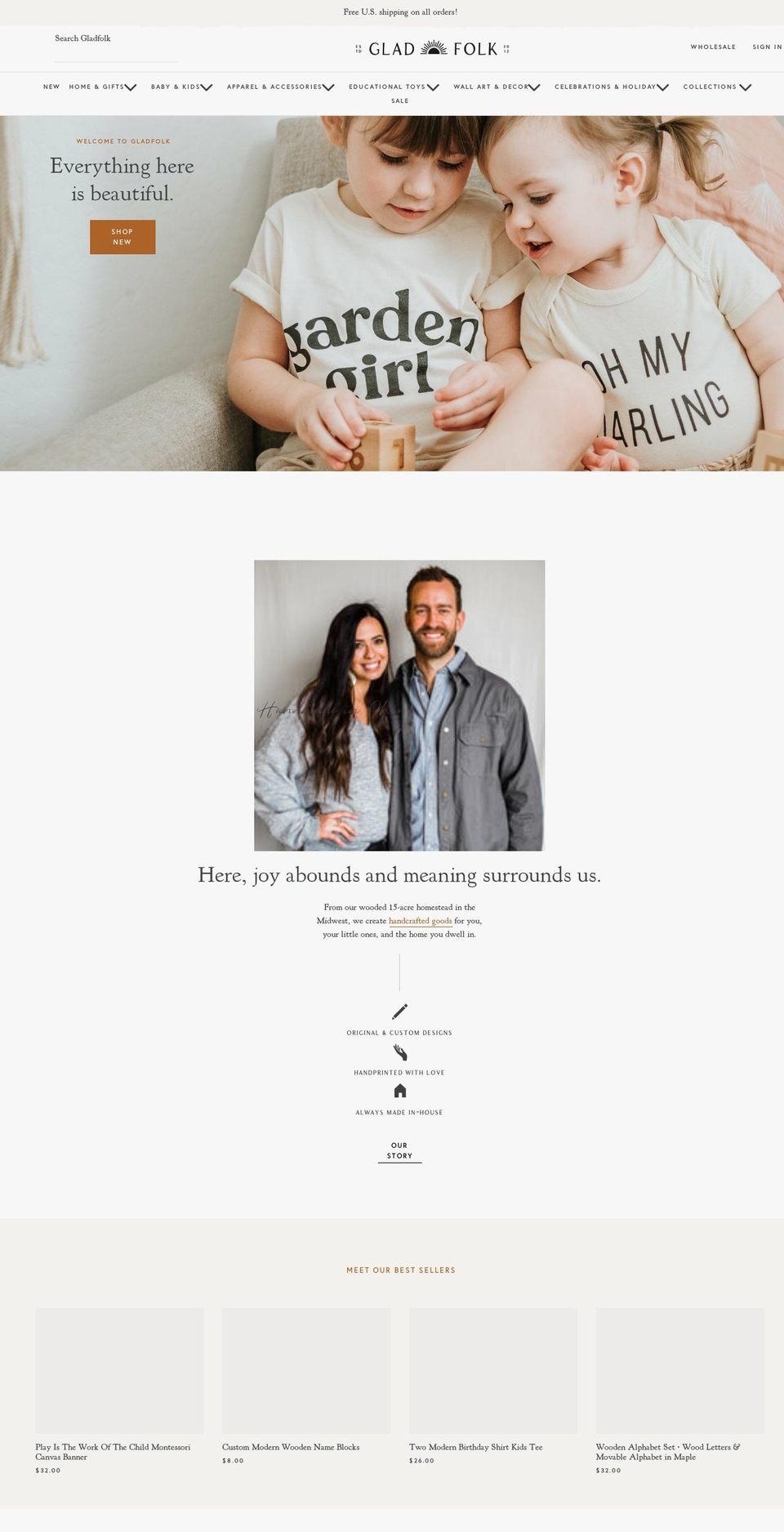 wearegladfolk.com shopify website screenshot