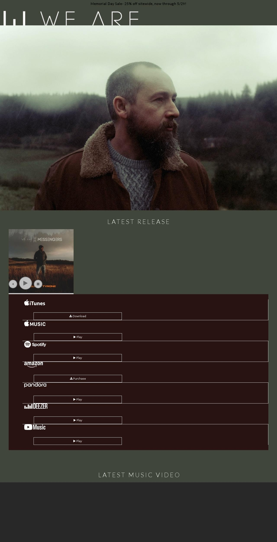 wearemessengersmusic.com shopify website screenshot