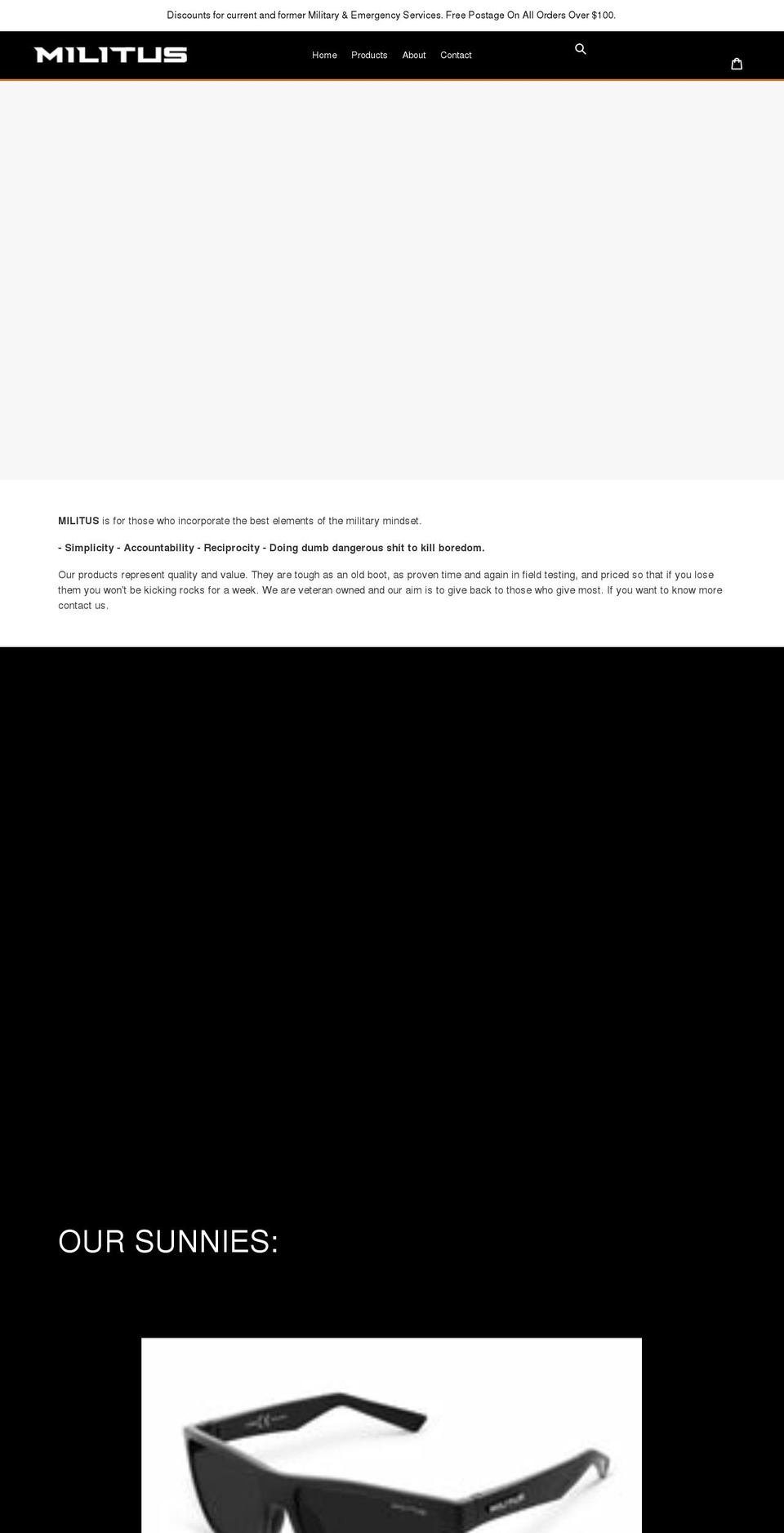 wearemilitus.com shopify website screenshot