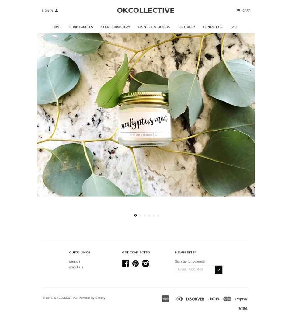 Clean Shopify theme site example weareokcollective.com