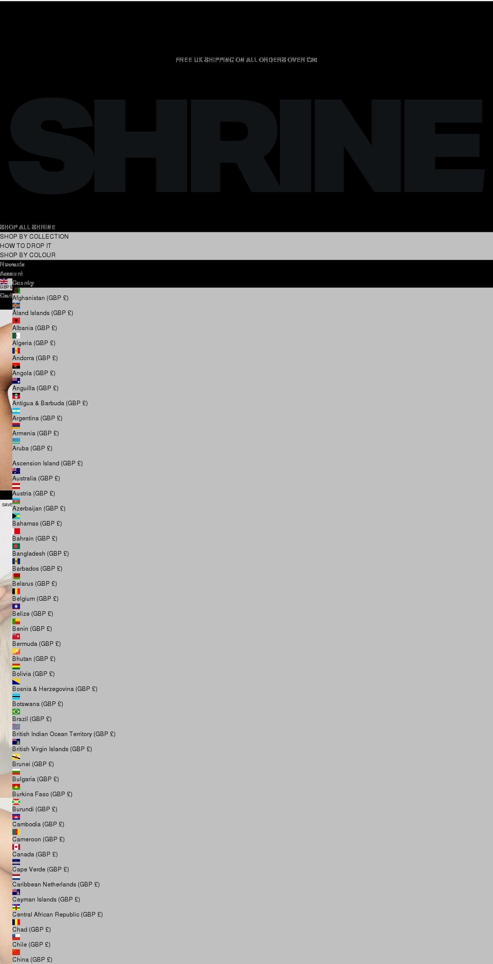 weareshrine.com shopify website screenshot