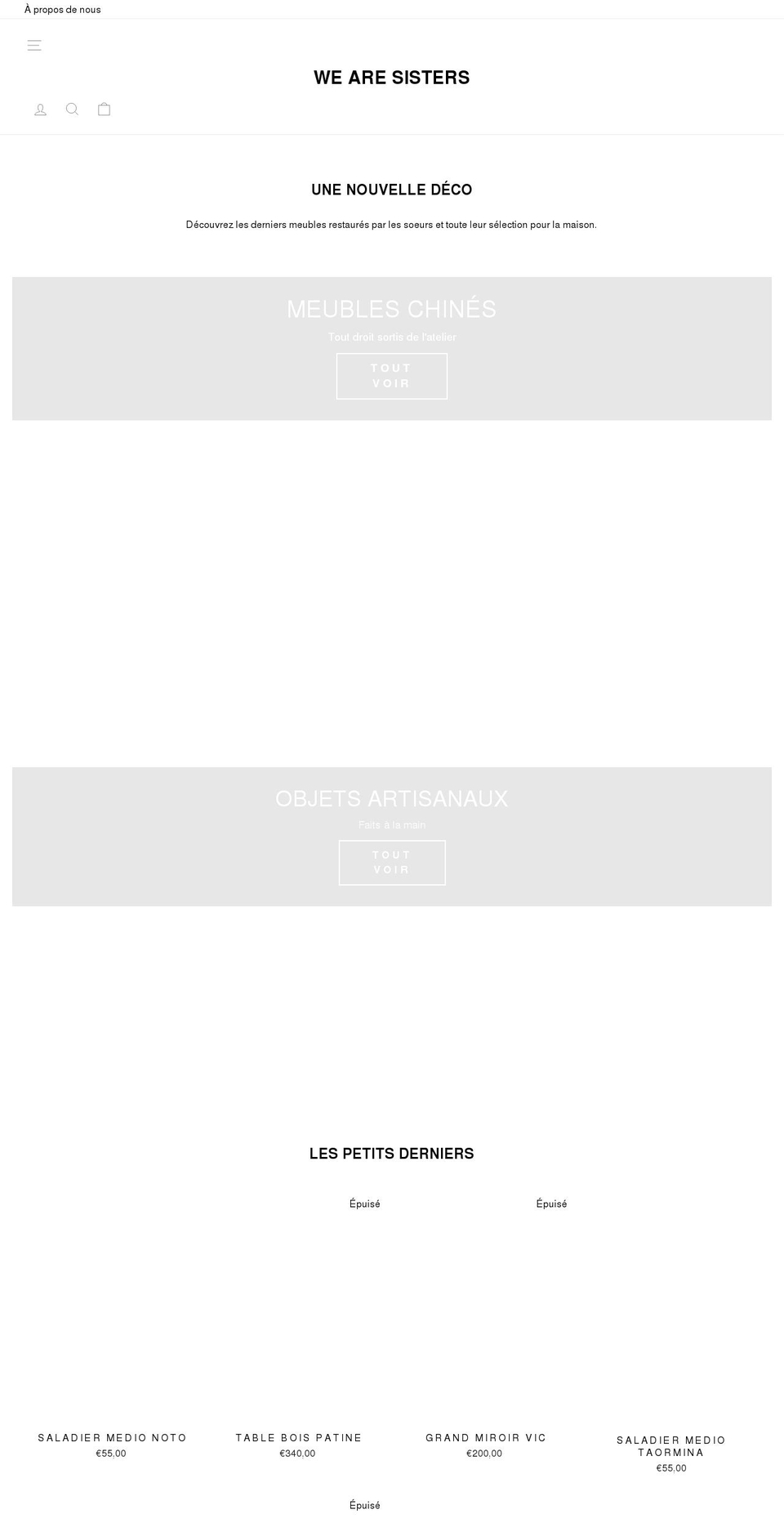 wearesistersdeco.com shopify website screenshot
