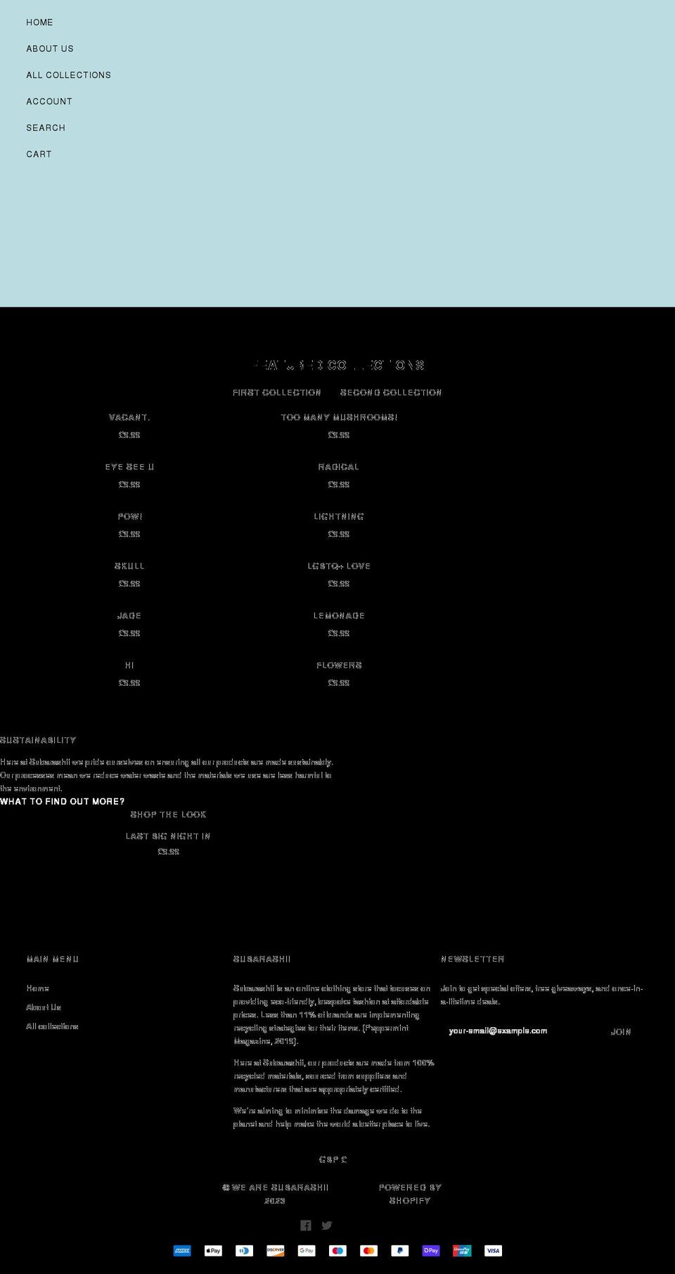 wearesubarashii.co.uk shopify website screenshot