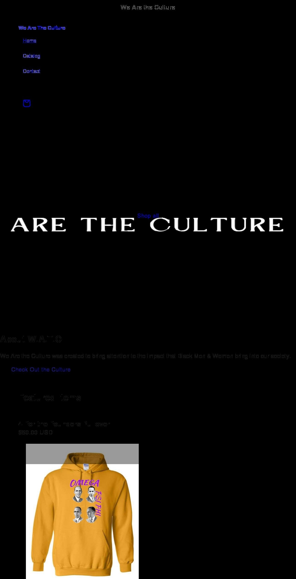 wearetheculture.org shopify website screenshot