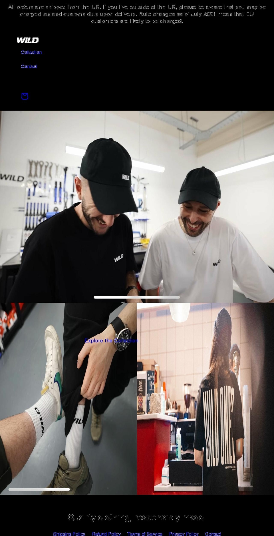 wearethewildones.co.uk shopify website screenshot
