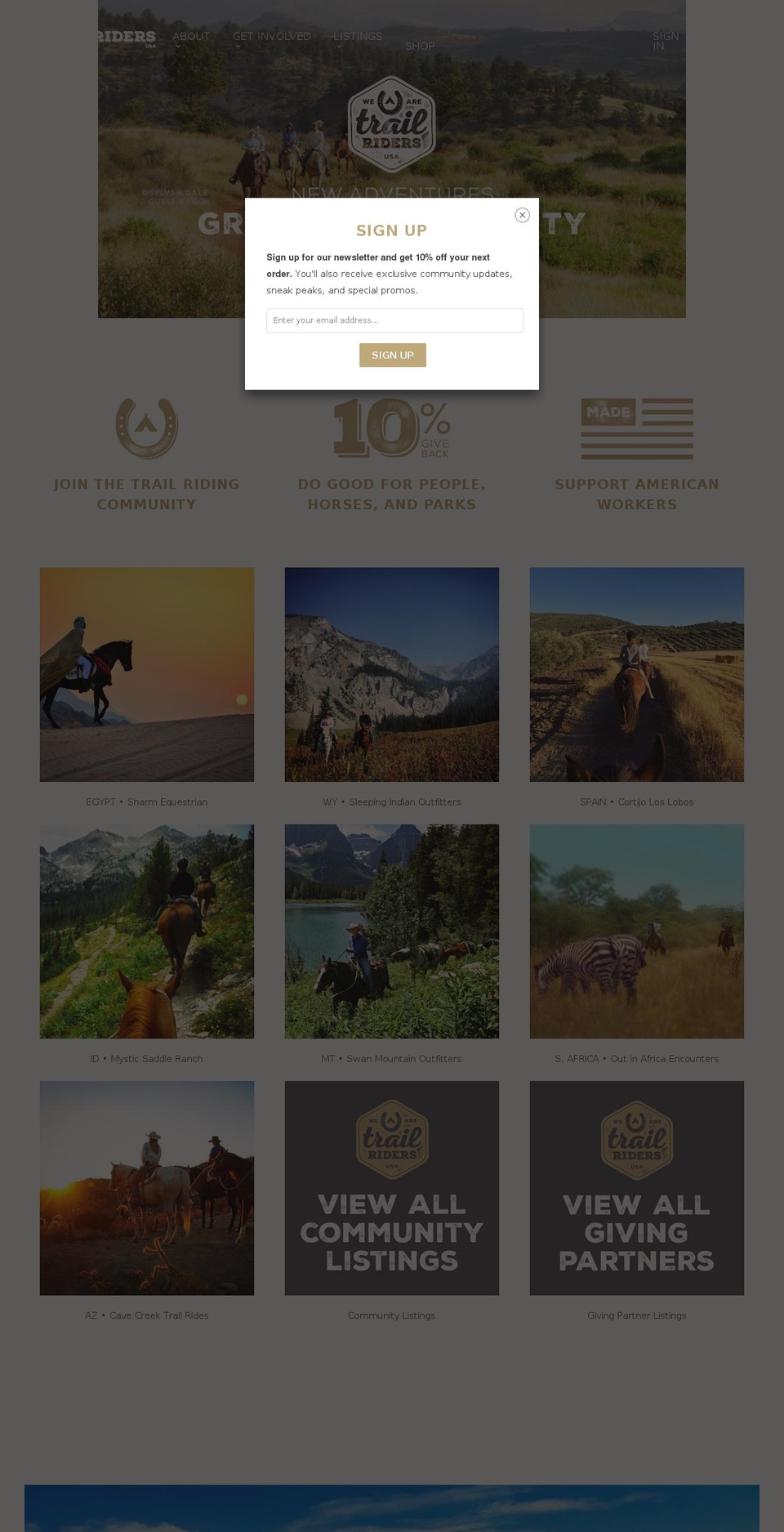 wearetrailriders.com shopify website screenshot