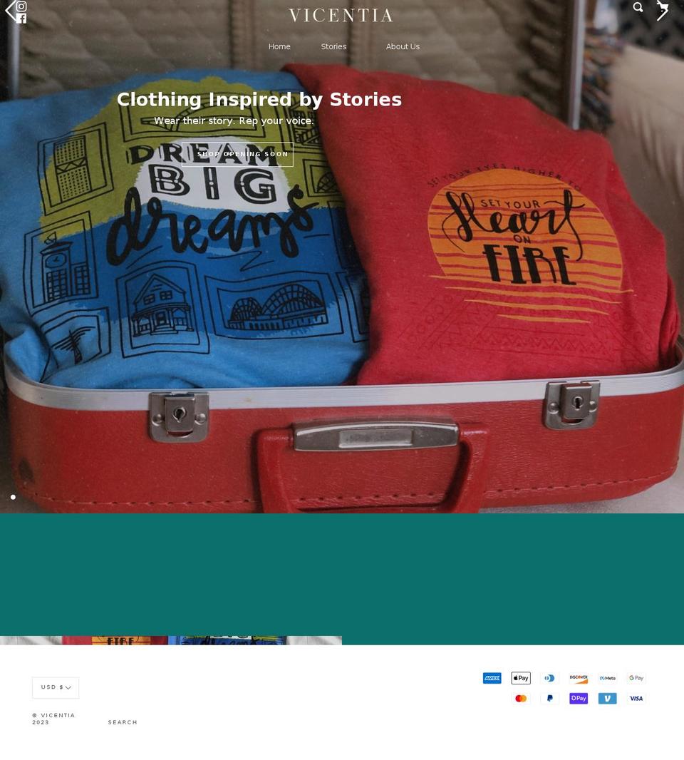 wearevicentia.com shopify website screenshot