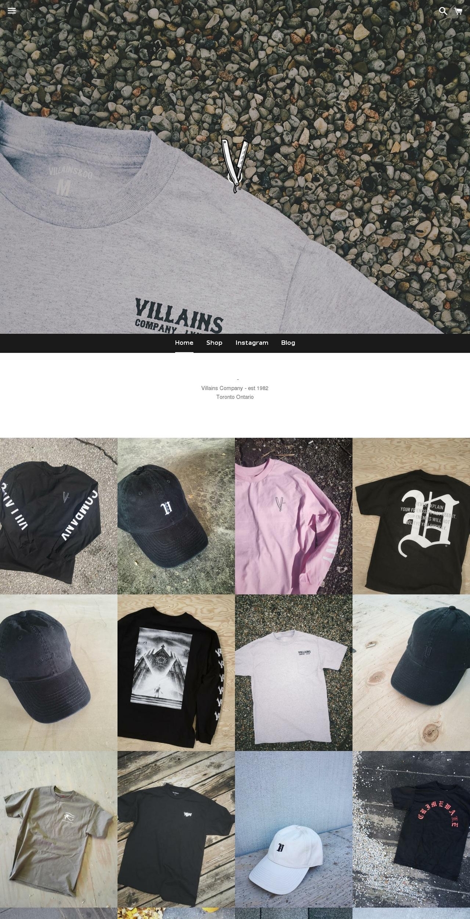 wearevillains.com shopify website screenshot