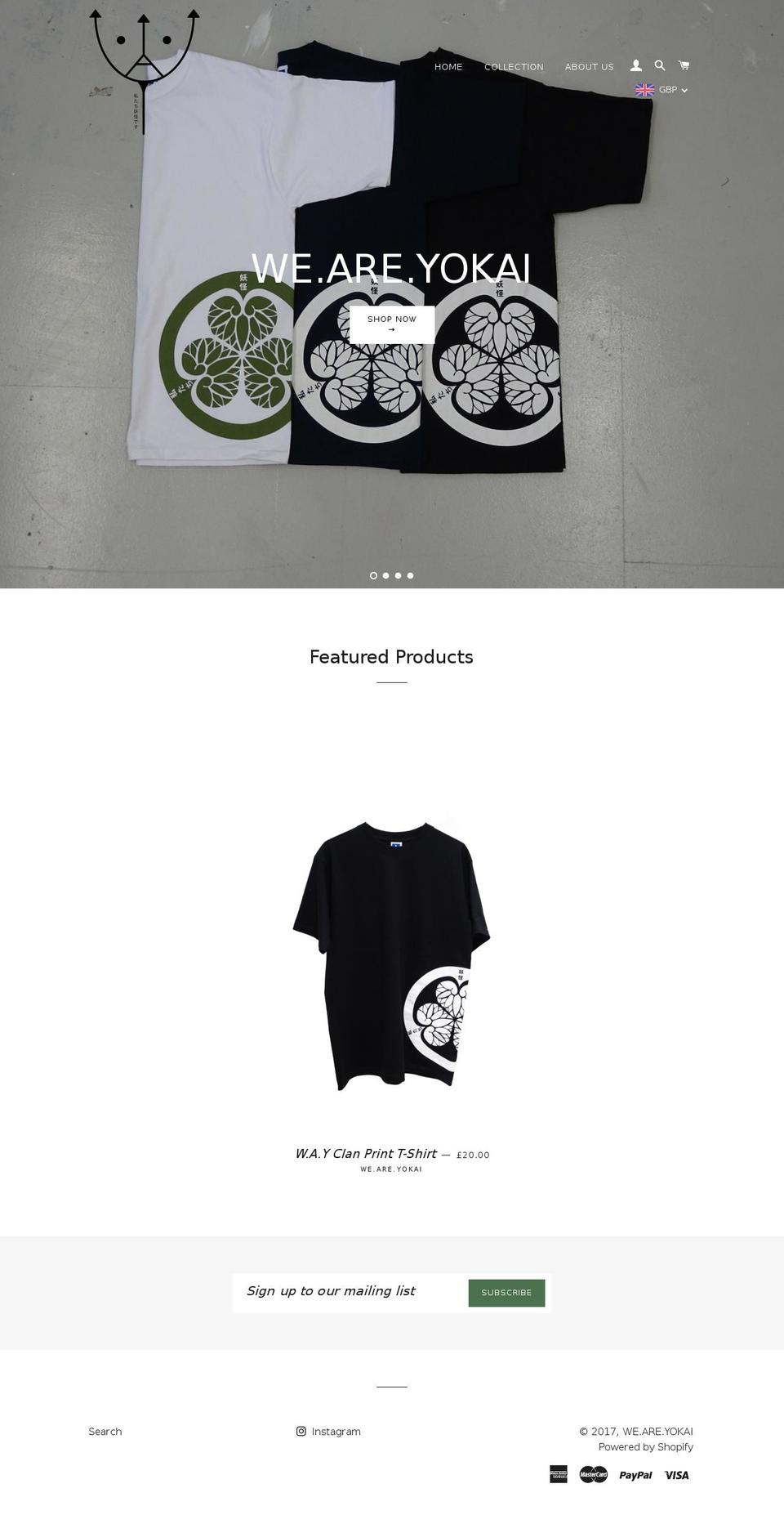 weareyokai.com shopify website screenshot