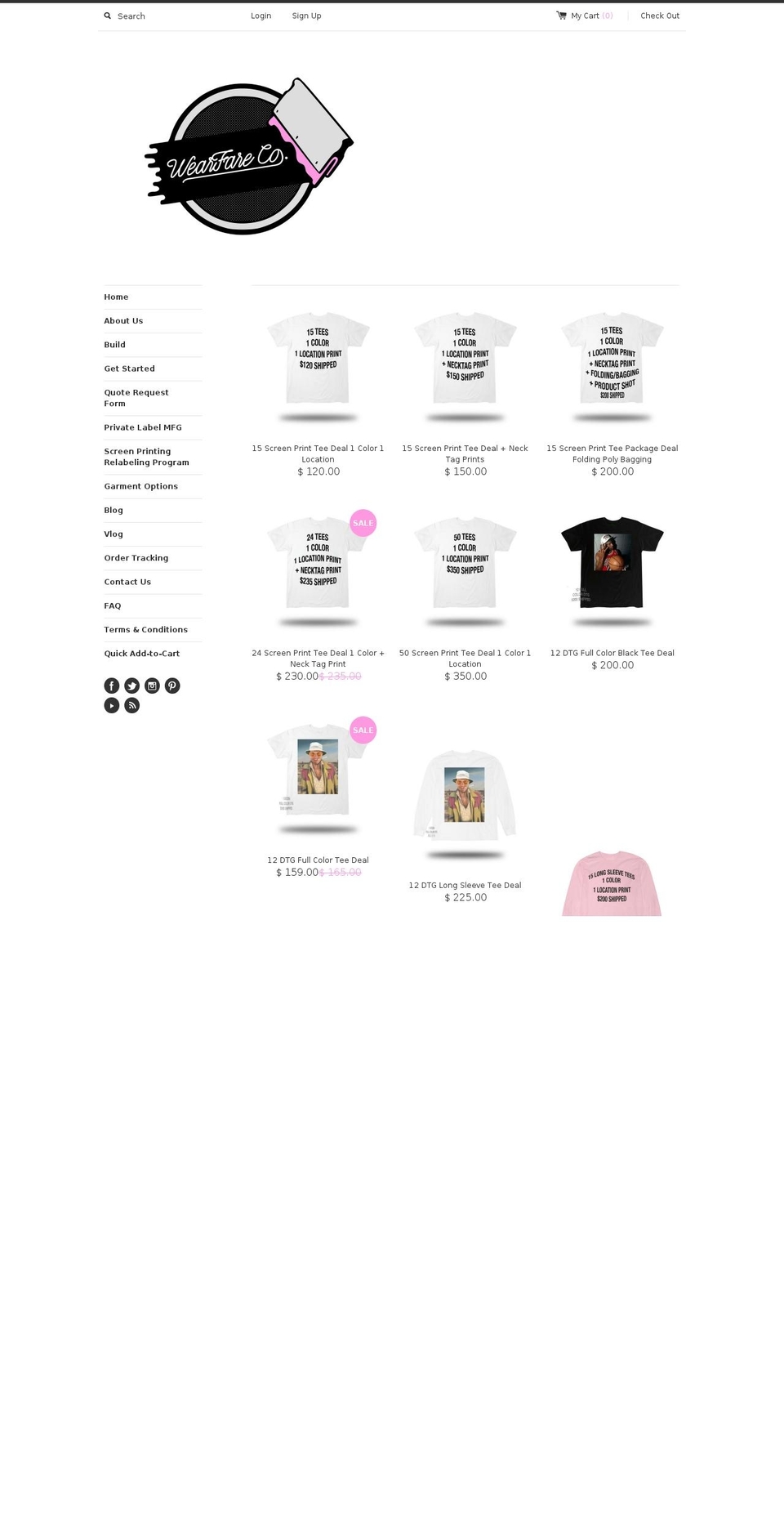 wearfareandco.com shopify website screenshot