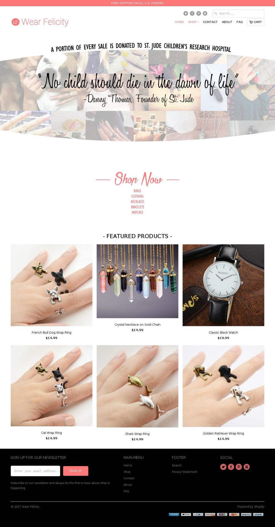 wearfelicity.com shopify website screenshot