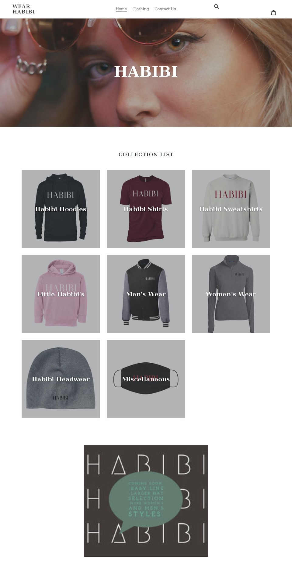 wearhabibi.com shopify website screenshot