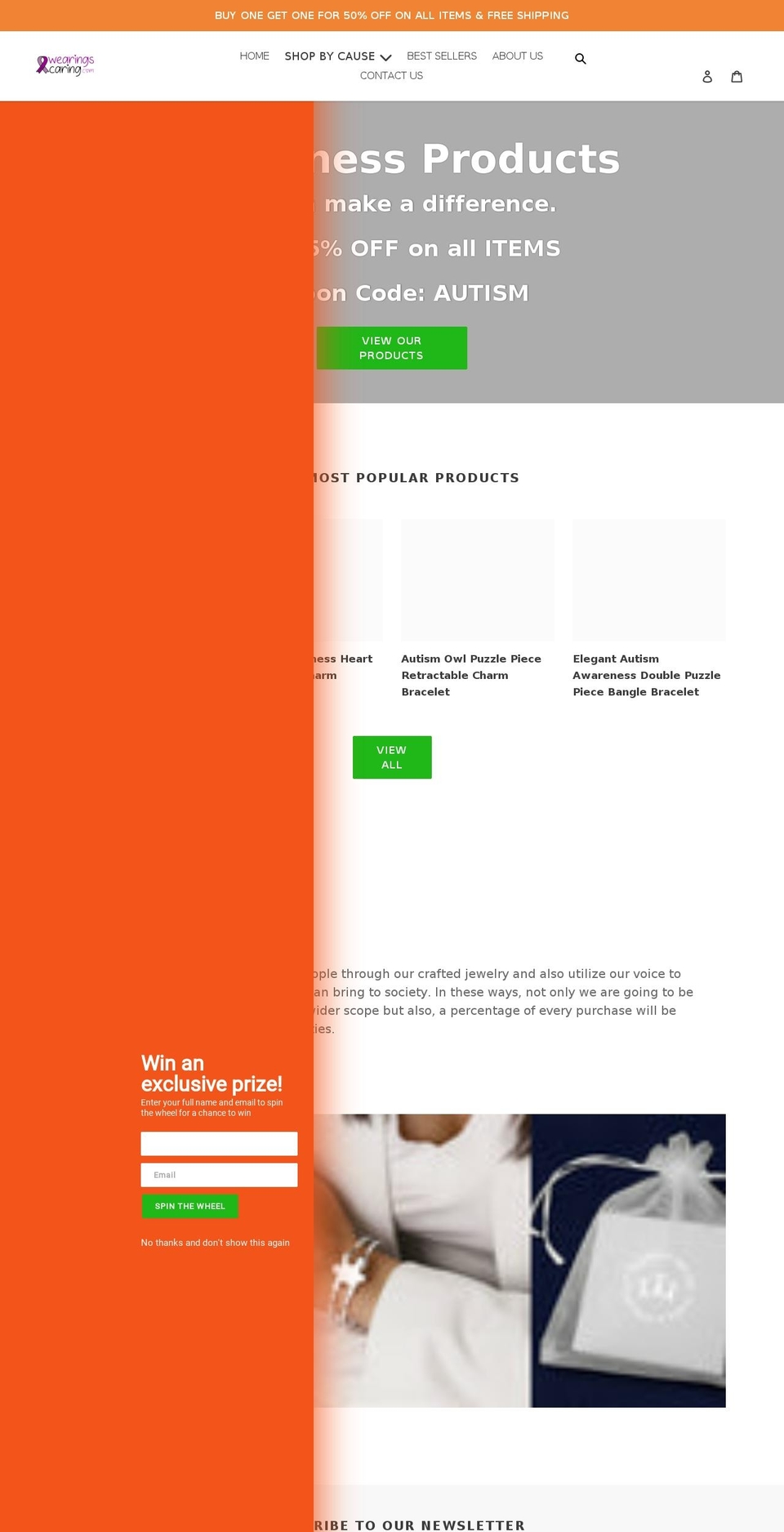 wearingscaring.com shopify website screenshot