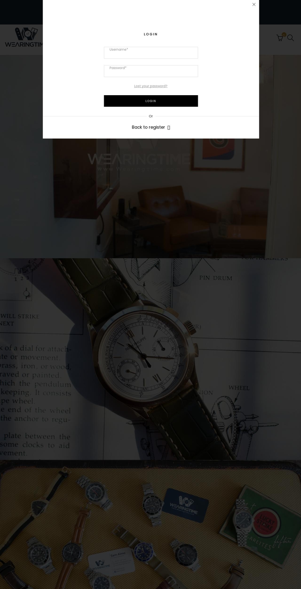 Theno-home- Shopify theme site example wearingtime.com