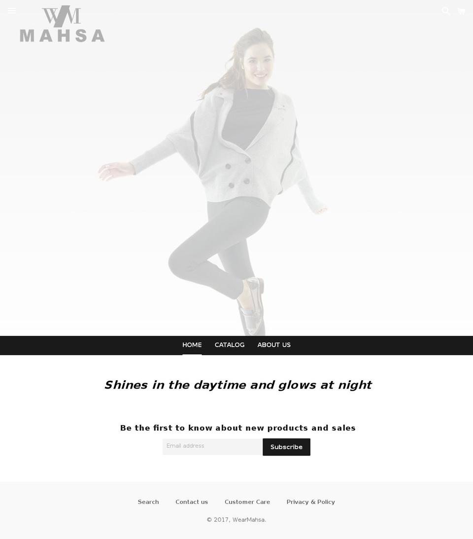 wearmahsa.com shopify website screenshot