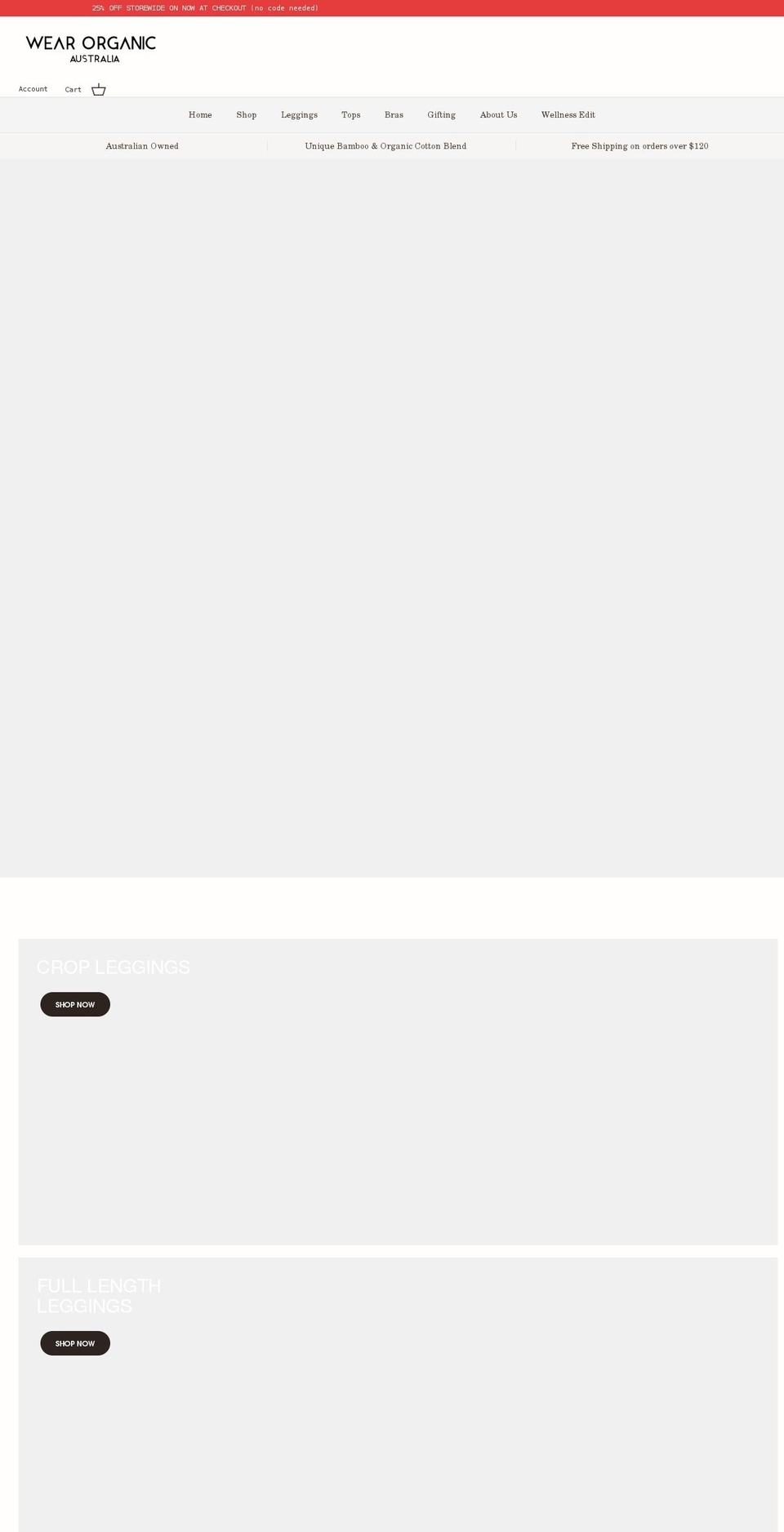 wearorganic.com.au shopify website screenshot