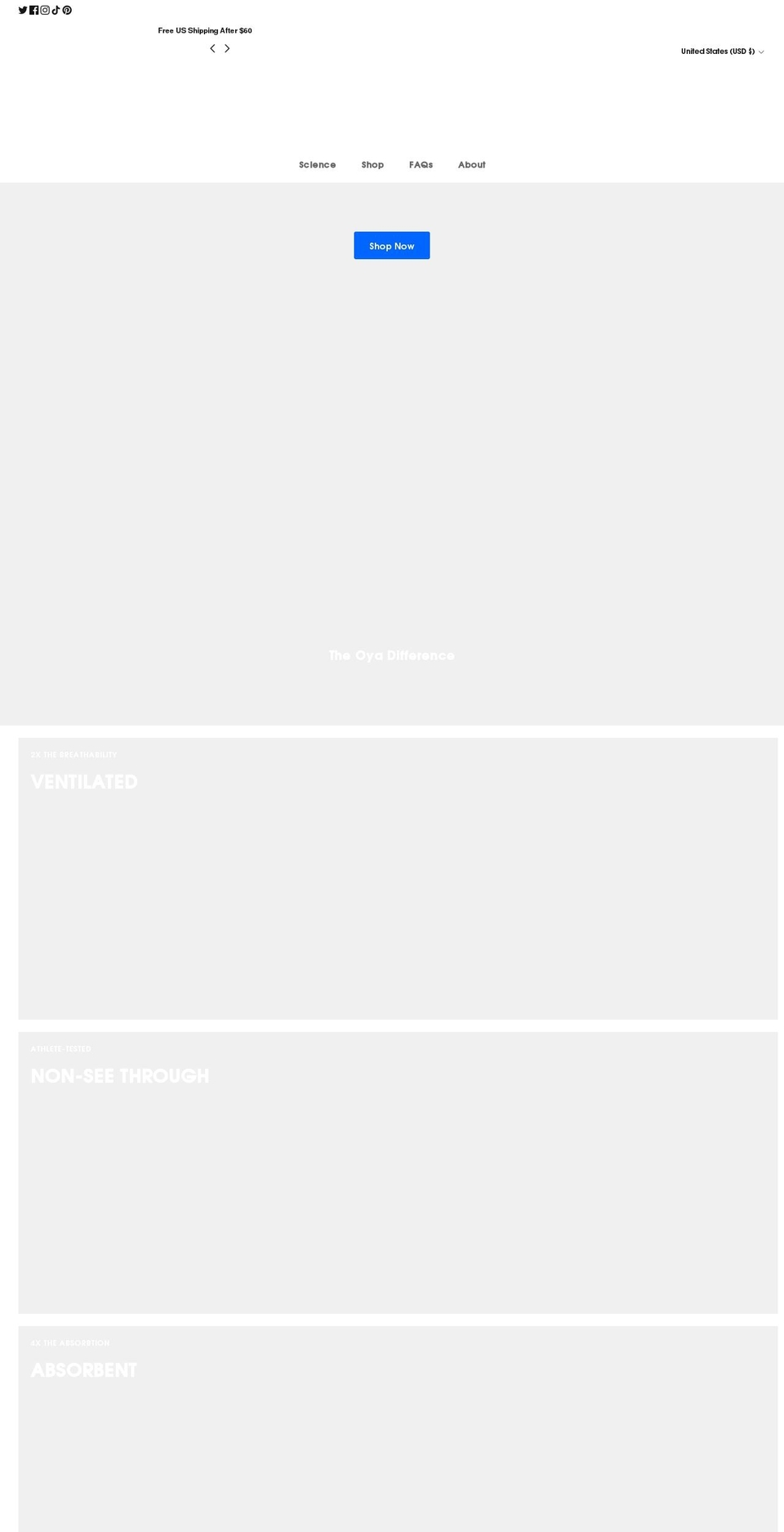 wearoya.com shopify website screenshot