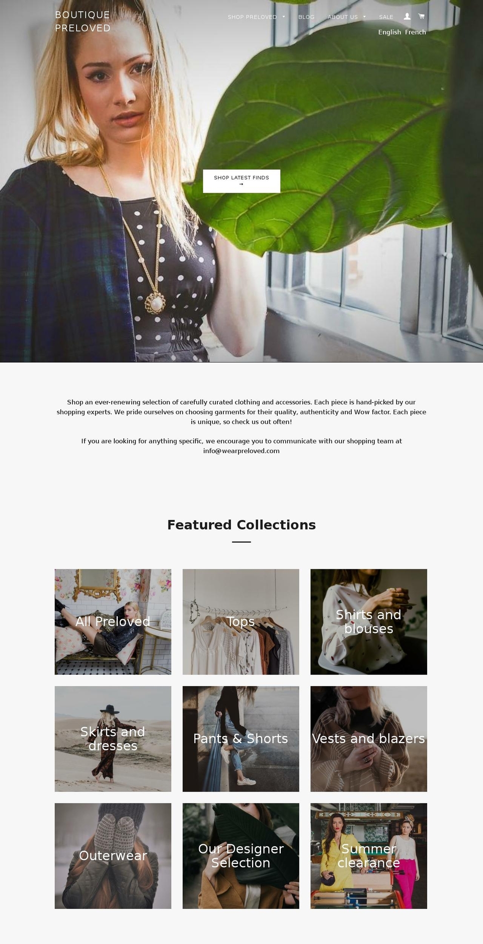 wearpreloved.com shopify website screenshot