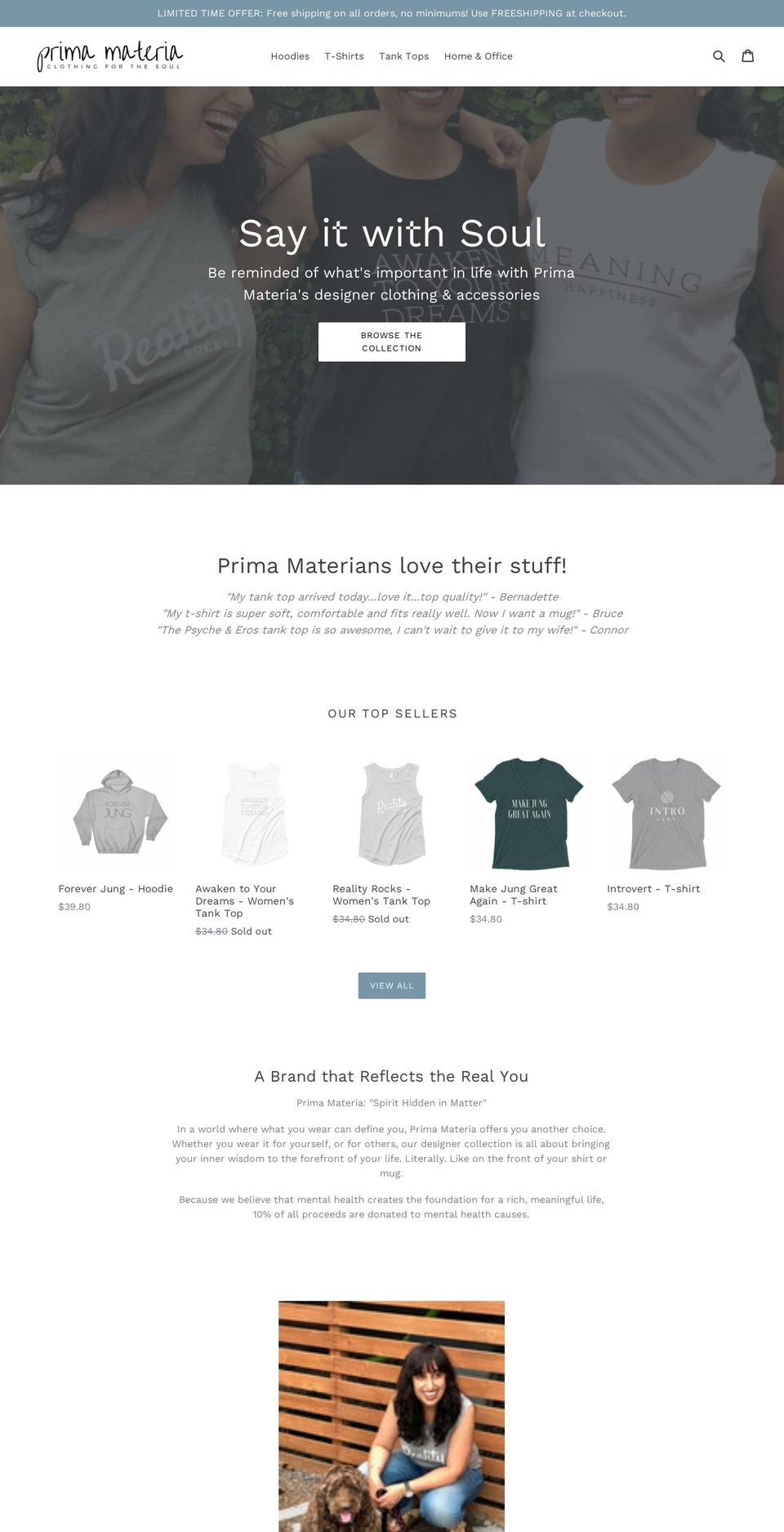wearprimamateria.com shopify website screenshot