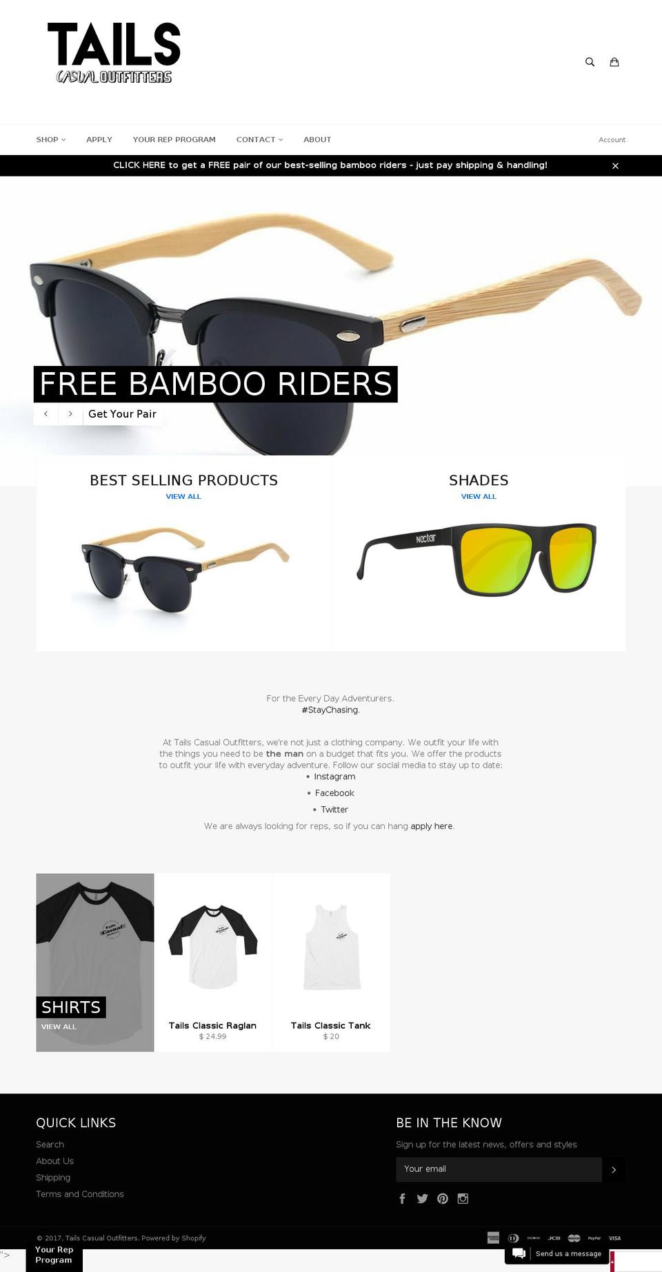 weartails.com shopify website screenshot
