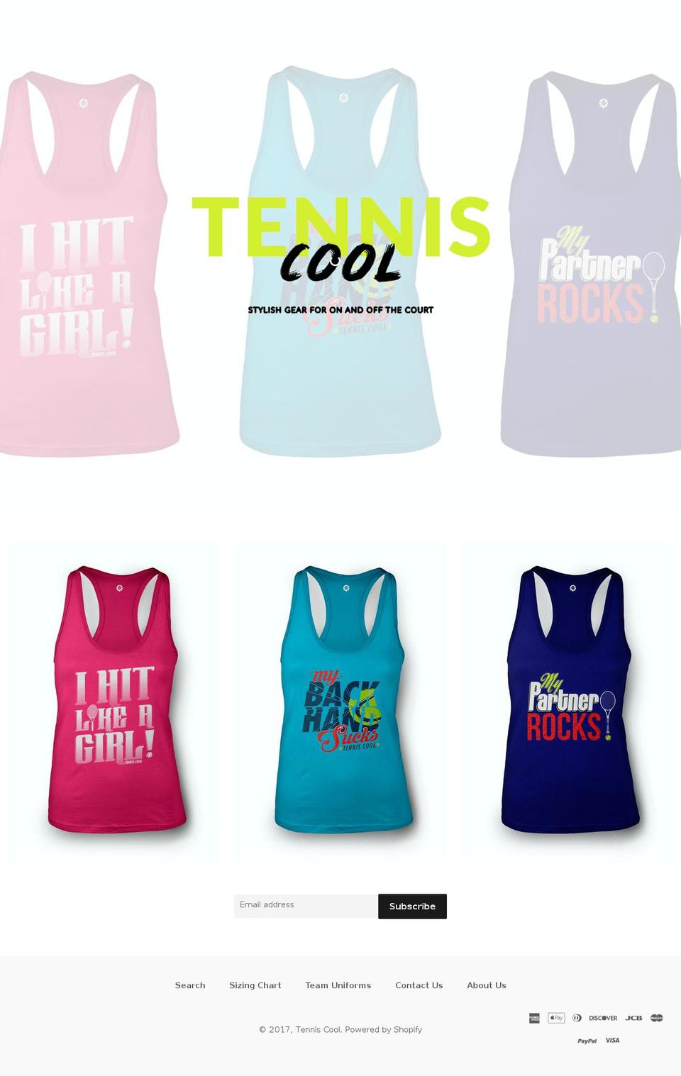 weartenniscool.com shopify website screenshot