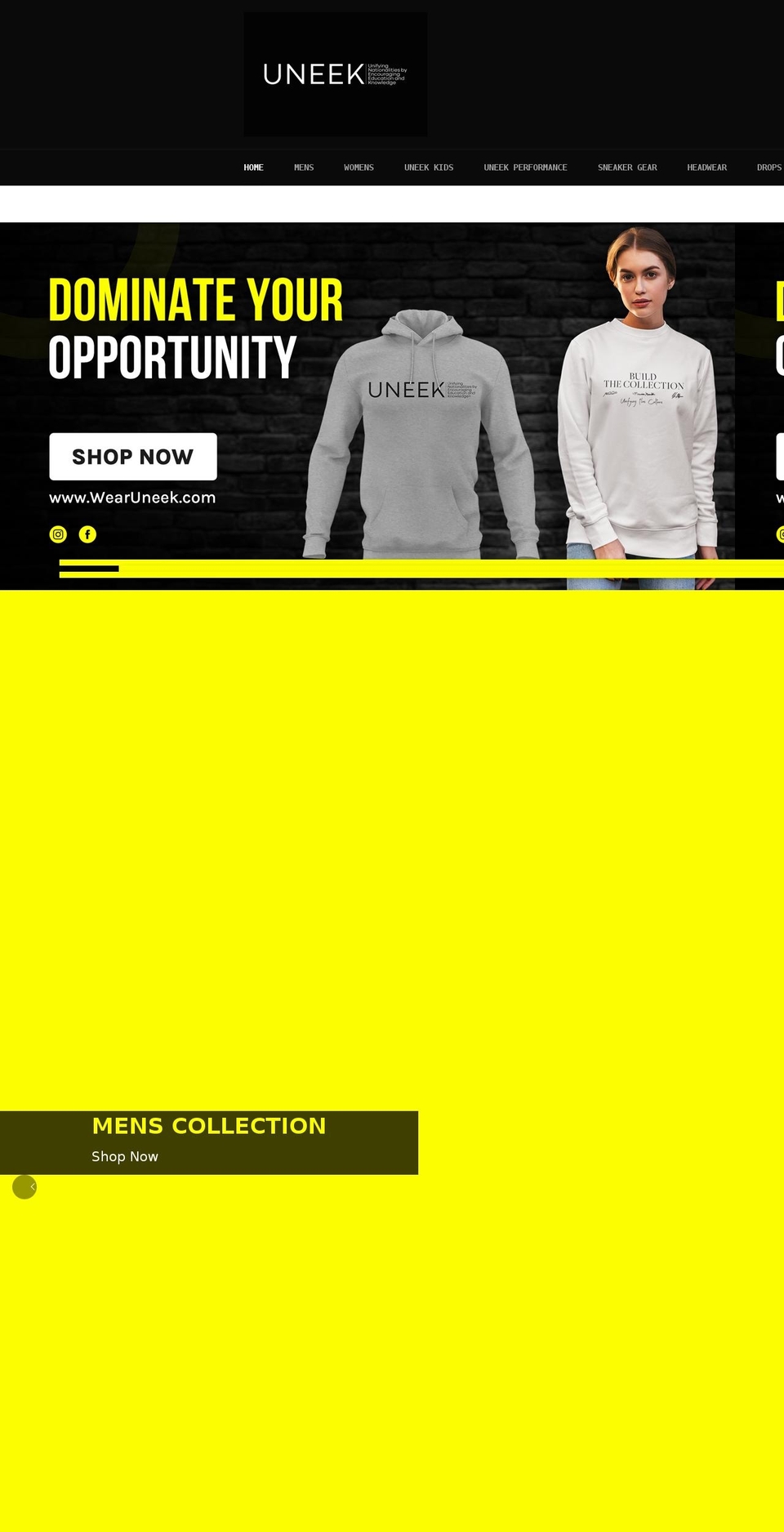 wearuneek.com shopify website screenshot