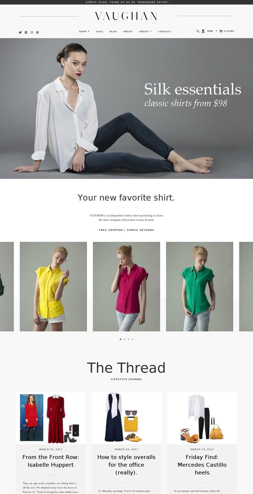 wearvaughan.com shopify website screenshot