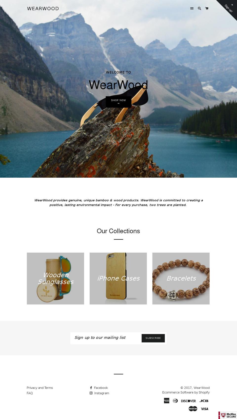 Motion Shopify theme site example wearwood.com