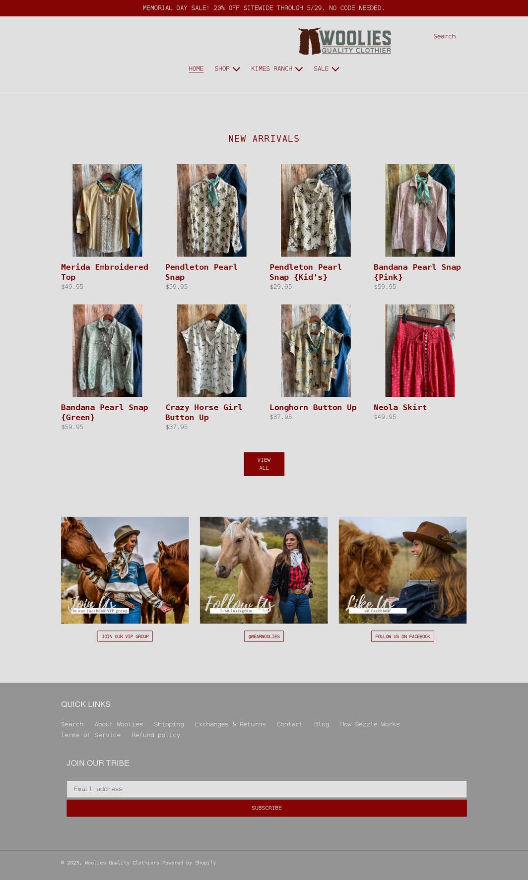 wearwoolies.com shopify website screenshot