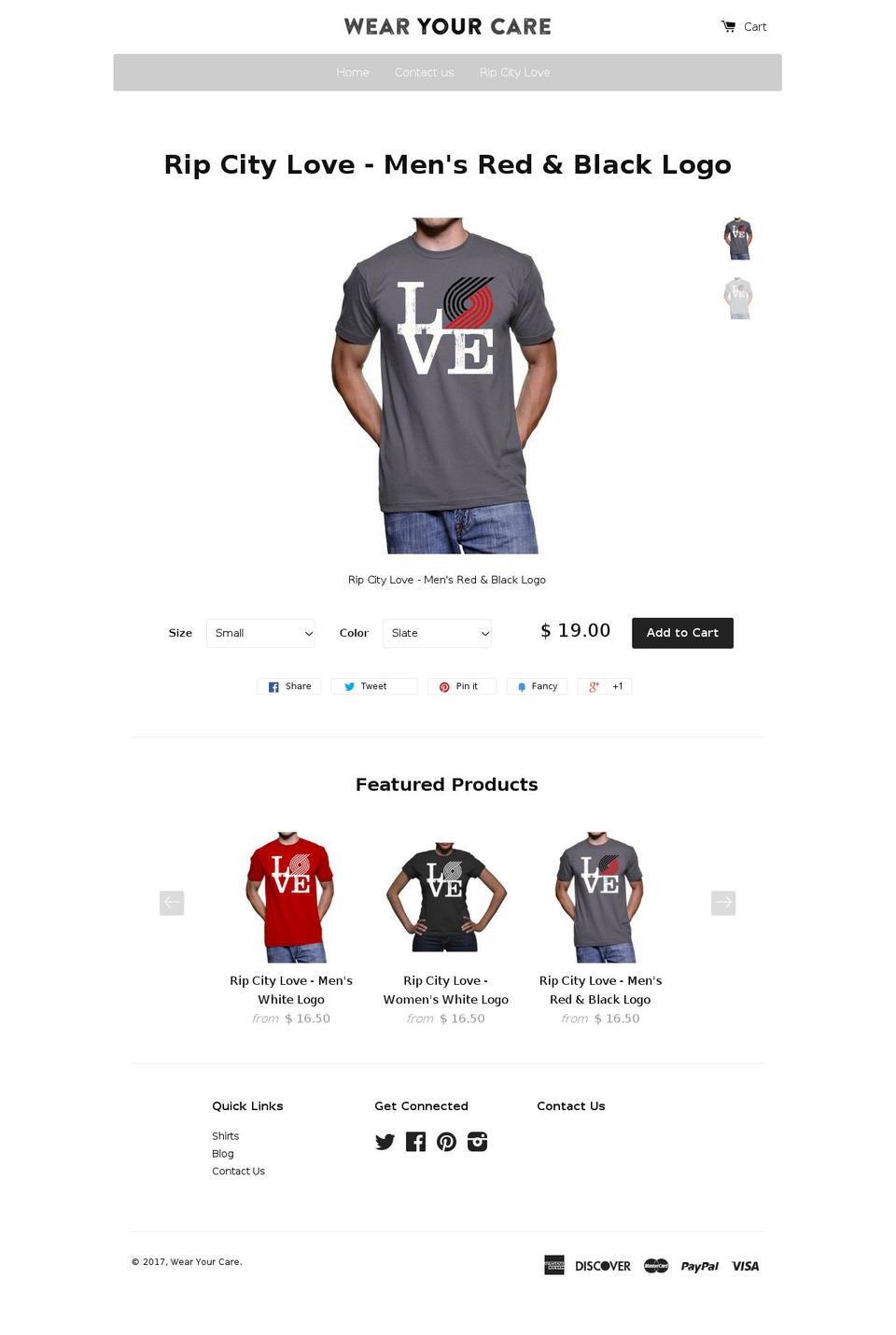 wearyourcare.com shopify website screenshot