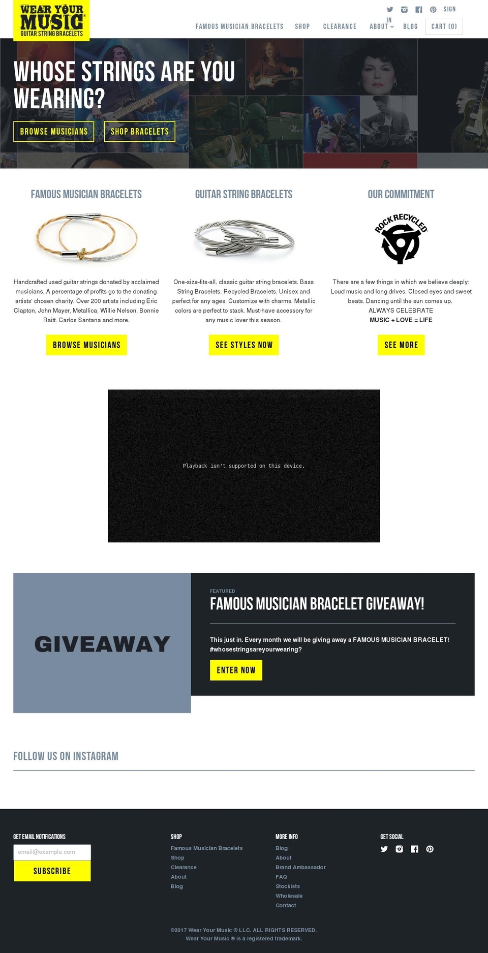 wearyourmusic.com shopify website screenshot