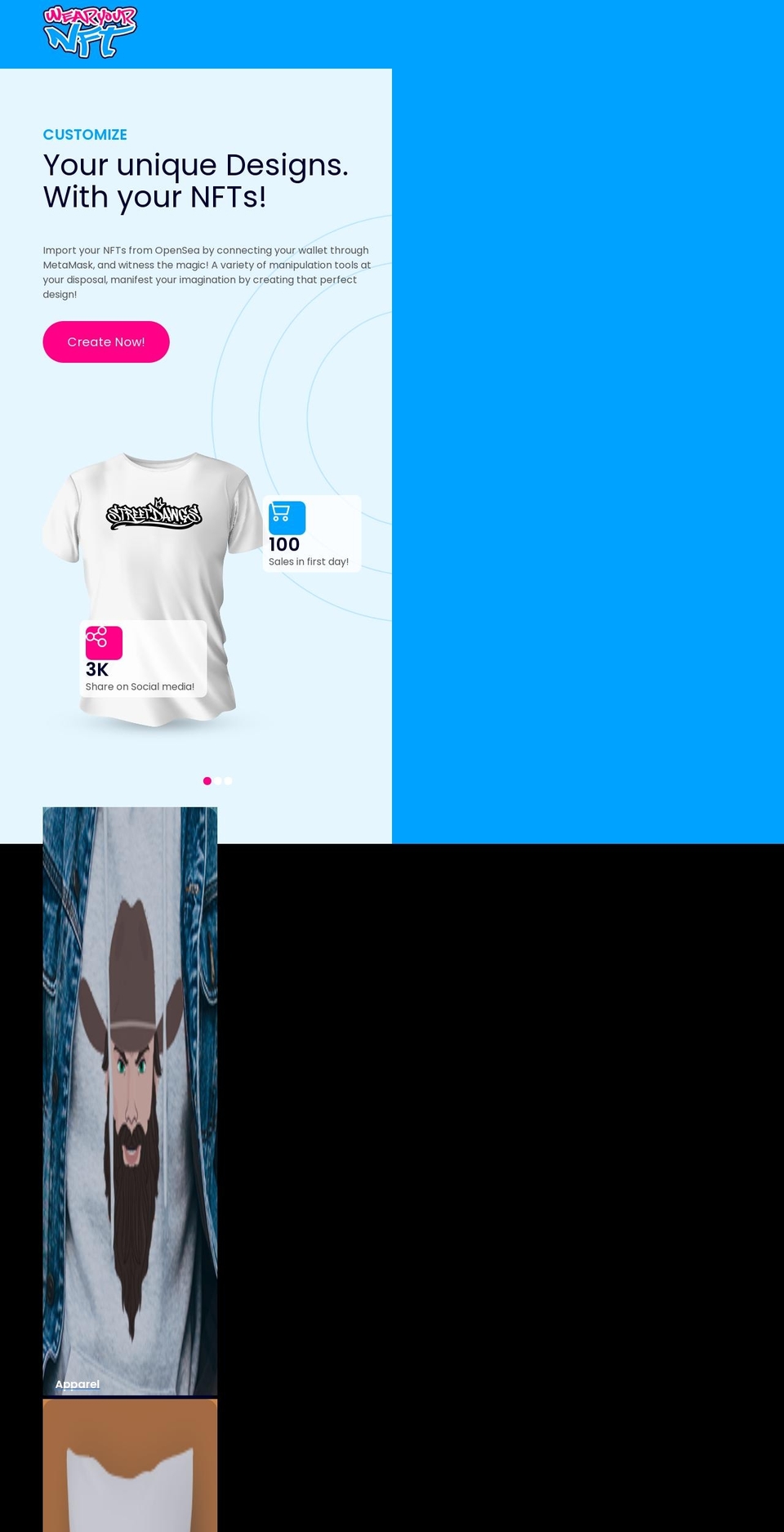 wearyournft.com shopify website screenshot