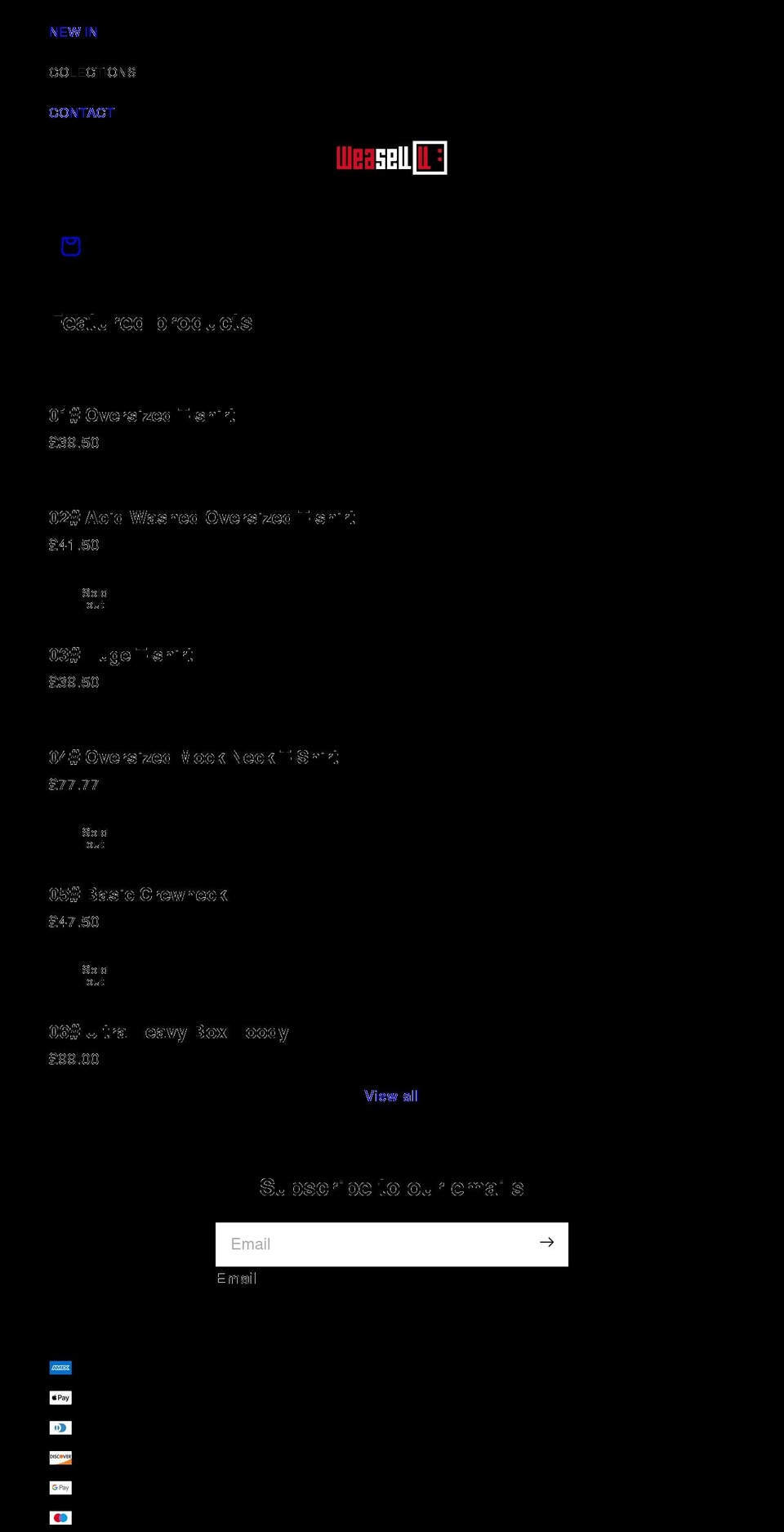 weasell.com shopify website screenshot