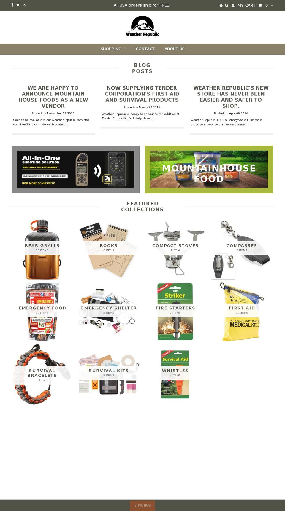 weatherrepublic.com shopify website screenshot