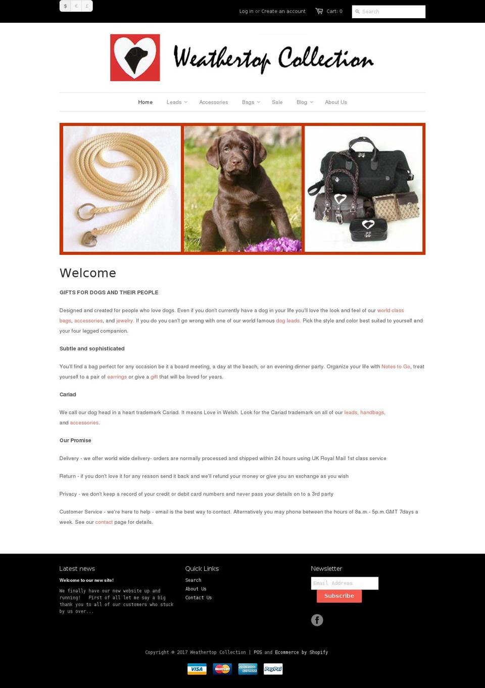 weathertopcollection.com shopify website screenshot