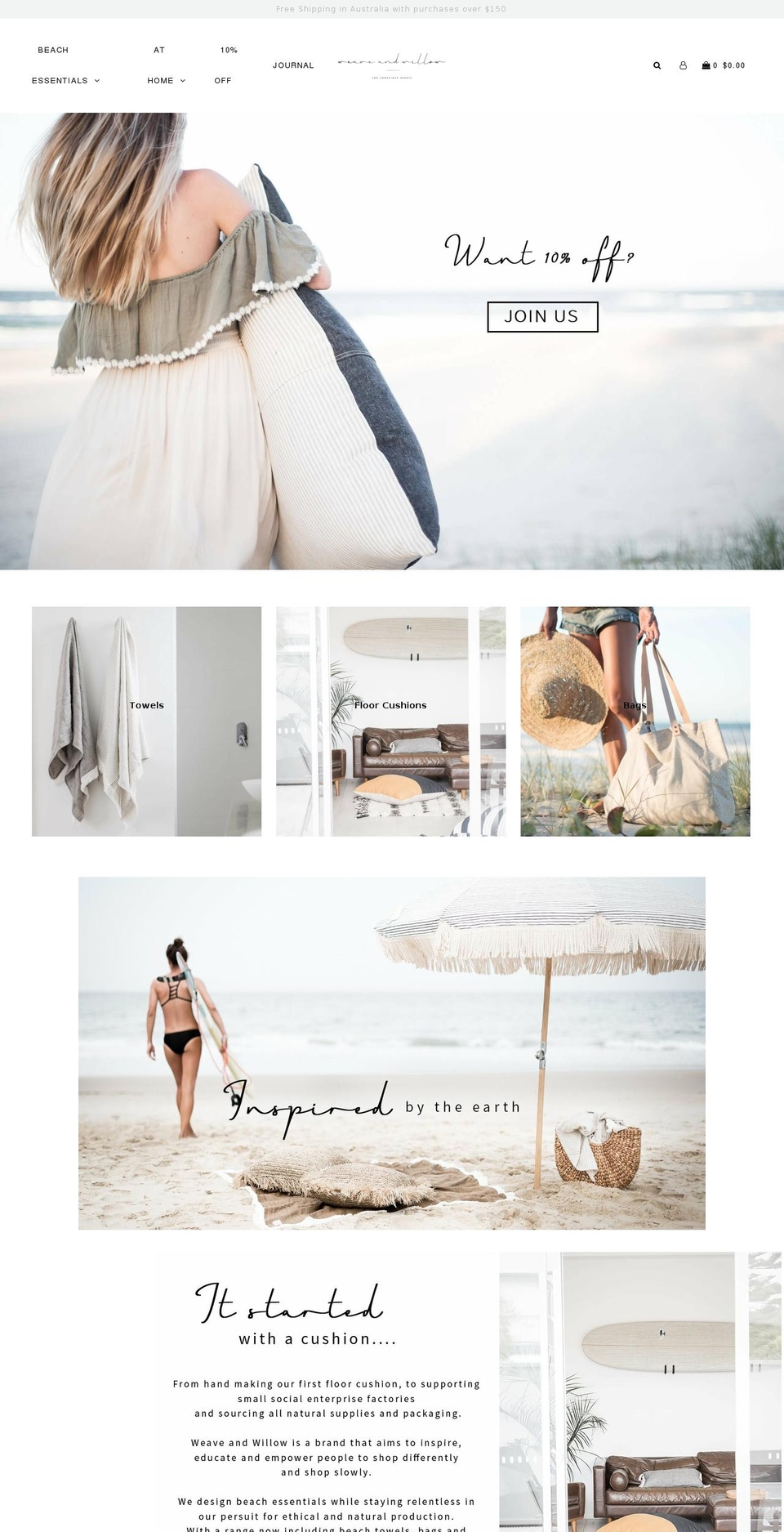 weaveandwillow.com.au shopify website screenshot