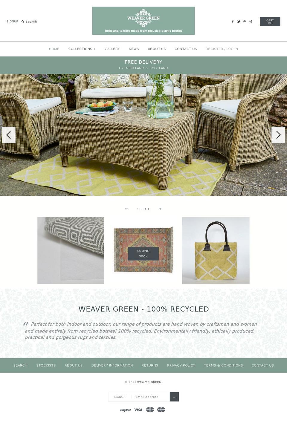 weavergreen.com shopify website screenshot