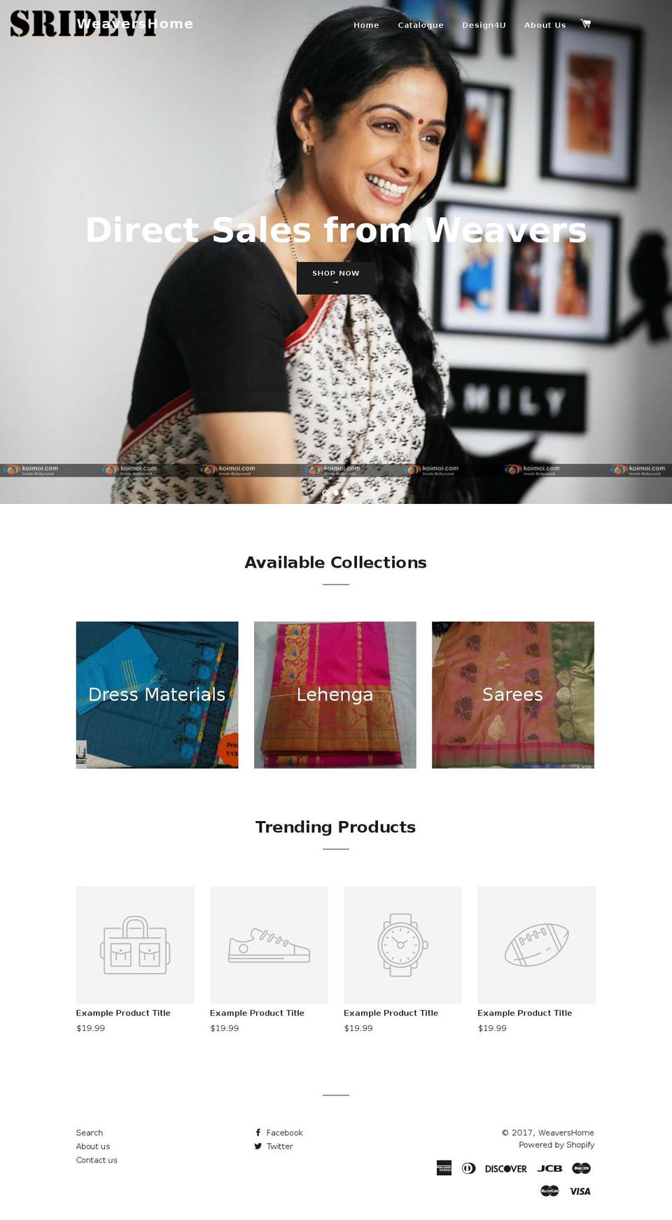 weavershome.com shopify website screenshot