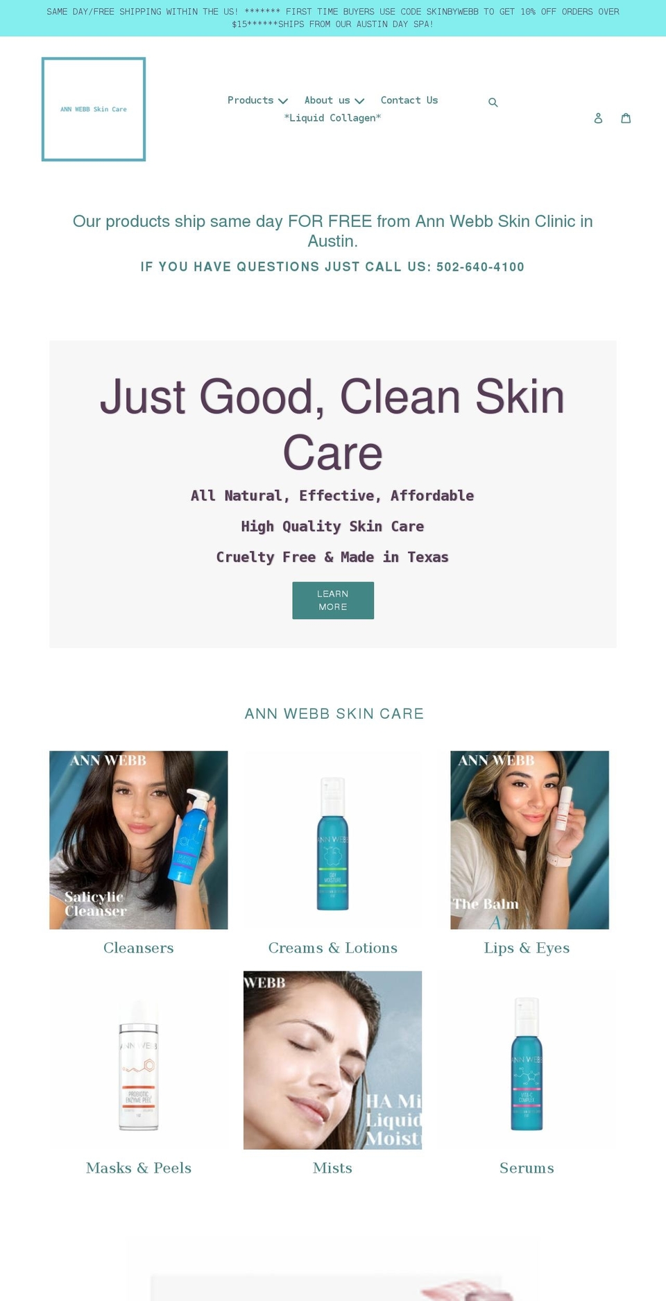 webbskin.com shopify website screenshot