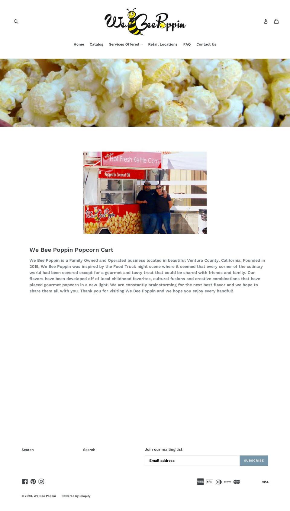 webeepoppin.com shopify website screenshot