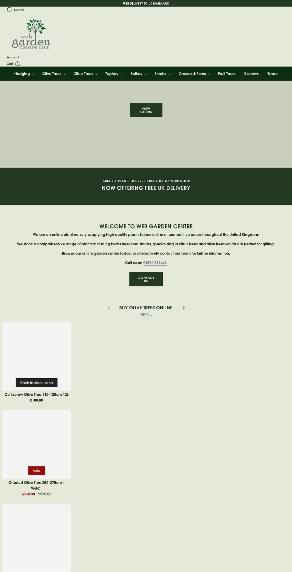 webgardencentre.com shopify website screenshot