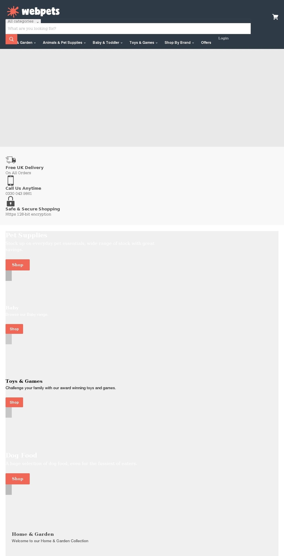 webpets.co.uk shopify website screenshot