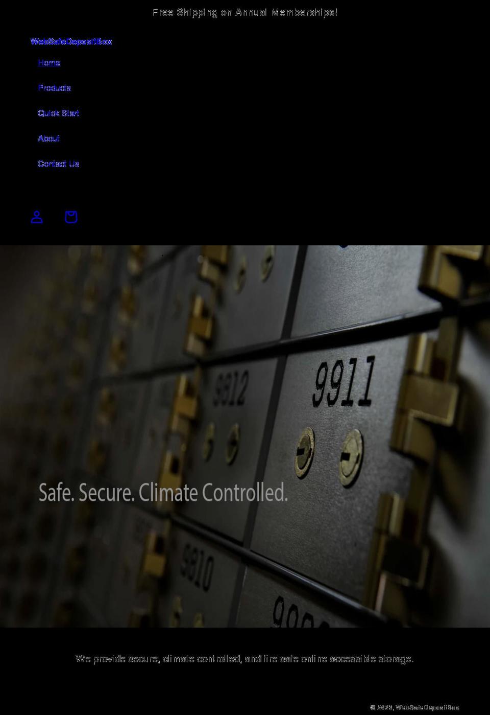 websafedepositbox.com shopify website screenshot