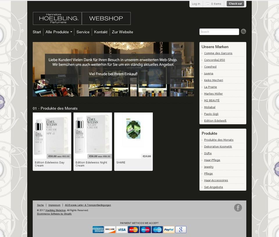 webshop-hoelbling.com shopify website screenshot
