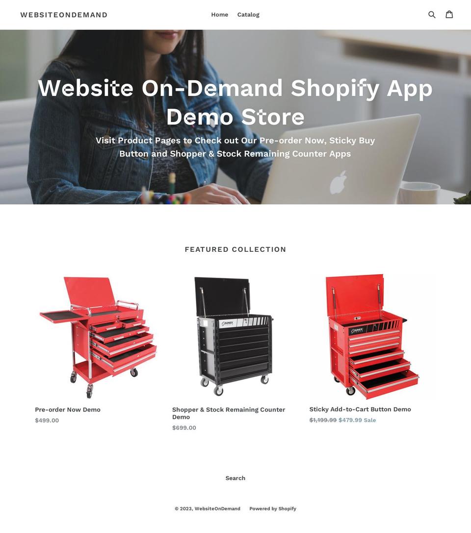 websiteondemand.myshopify.com shopify website screenshot